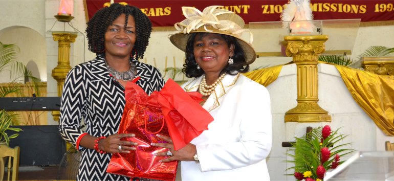 Mount Zion's Missions Inc Barbados Foursquare Church honoured Faith Marshall-Harris for secured a seat on the Committee on the Rights of the Child at UN