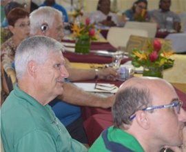 Foursquare’s National Cuban President Mayra Cruz worships at Mount Zion's Missions Barbados Foursquare Church