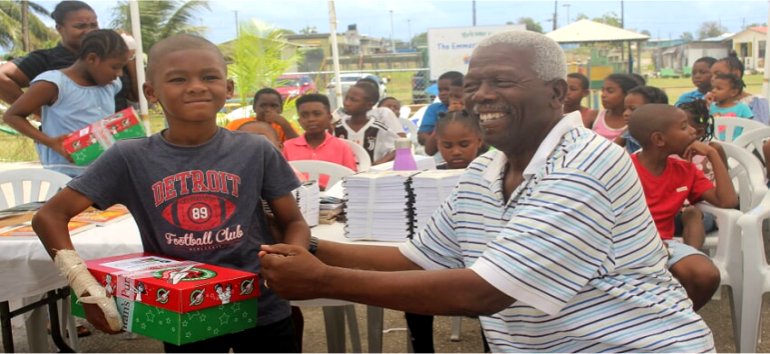Samaritans Purse Operation Christmas Child shoebox gift distribution at the Mount Zion's Missions Inc Barbados Foursquare Church Impact Community Outreach Children's fun Outreach in Barbados